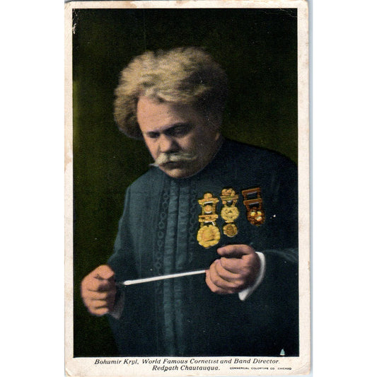 Bohumir Kryl Cornetist Band Director Redpath Chautauqua Original Postcard TK1-25