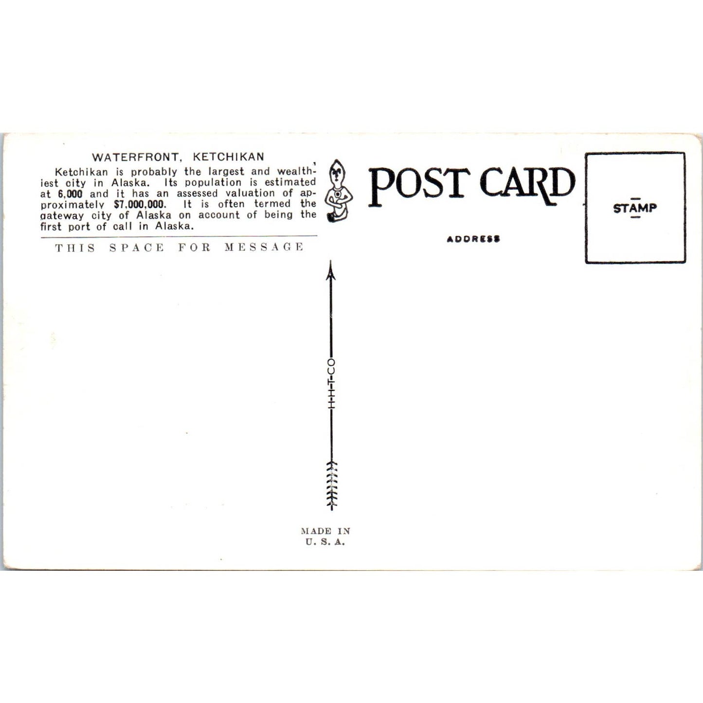 Waterfront, Ketchikan Alaska Original Postcard TK1-29