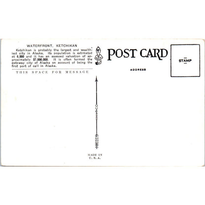 Waterfront, Ketchikan Alaska Original Postcard TK1-29