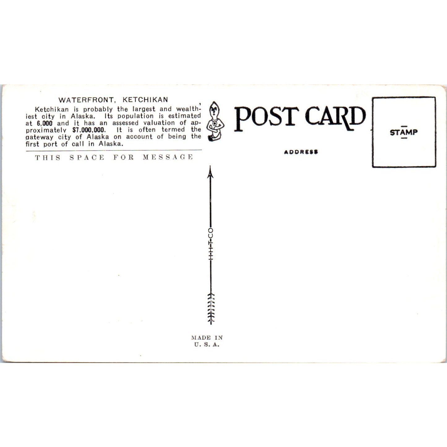 Waterfront, Ketchikan Alaska Original Postcard P1-11