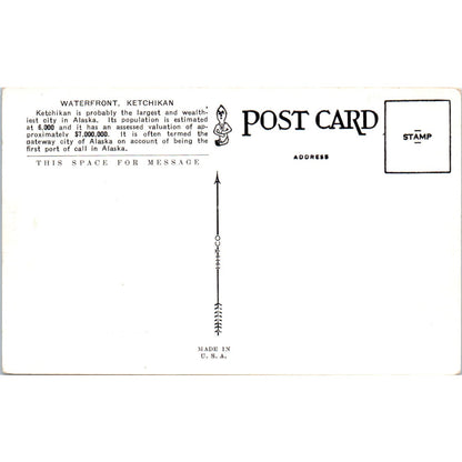 Waterfront, Ketchikan Alaska Original Postcard P1-11