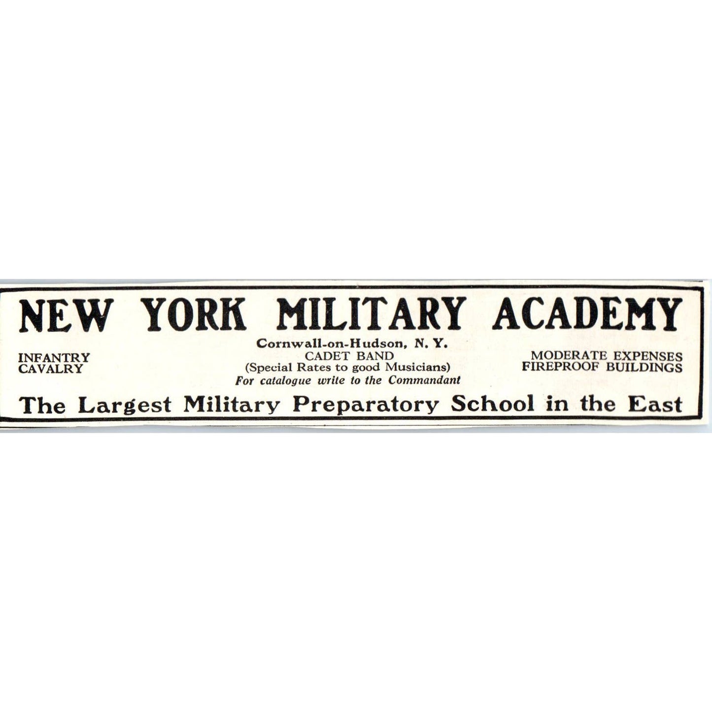 c1920 Harper's Magazine Ad - New York Military Academy Cornwall-on-Hudson NY EA3