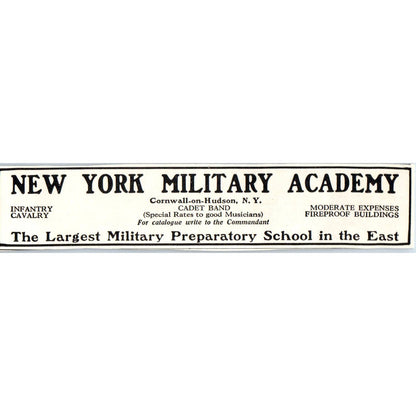c1920 Harper's Magazine Ad - New York Military Academy Cornwall-on-Hudson NY EA3