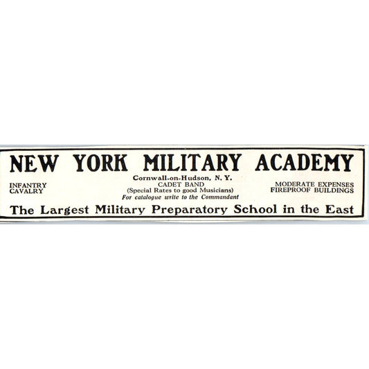 c1920 Harper's Magazine Ad - New York Military Academy Cornwall-on-Hudson NY EA3