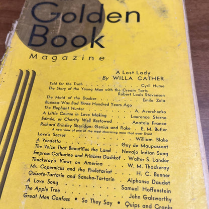 September 1931 The Golden Book Magazine Willa Cather Robert Louis Stevenson TH8