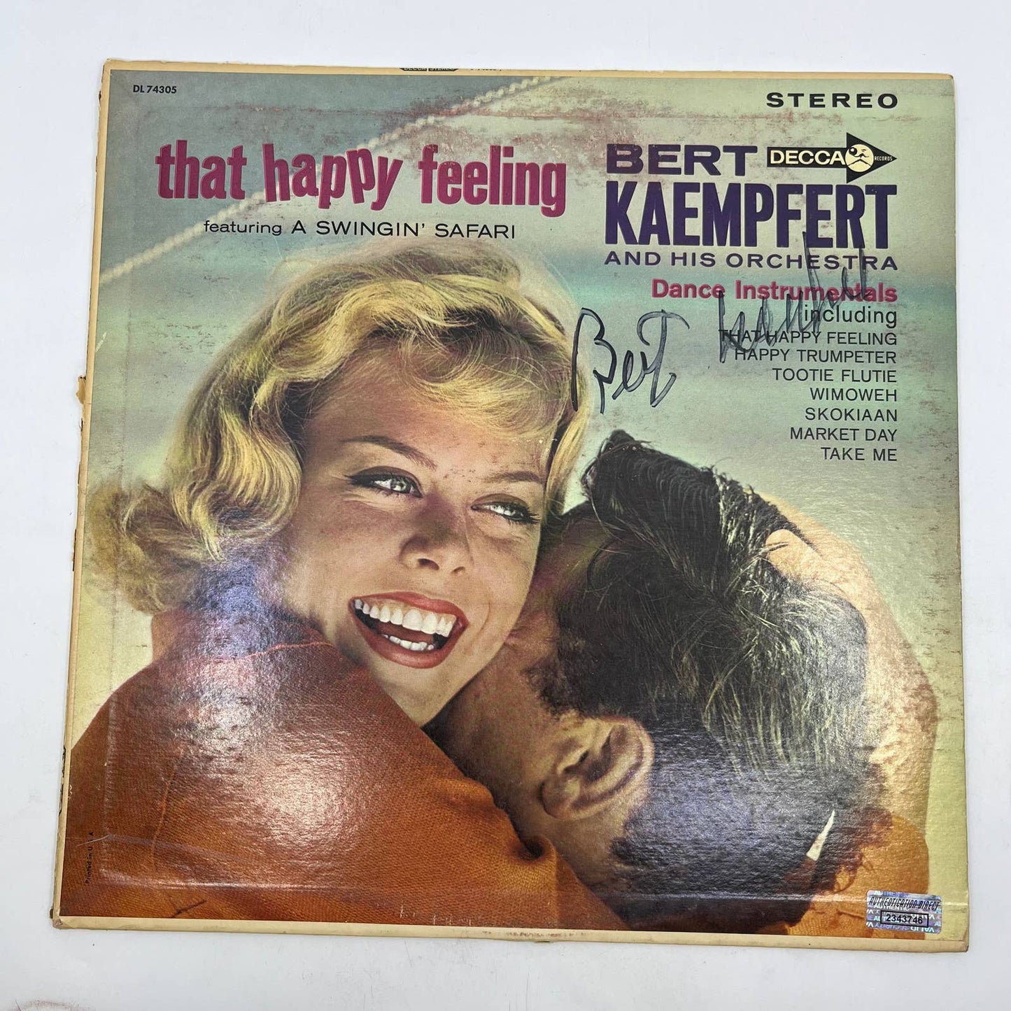 Bert Kaempert That Happy Feeling Record Autographed Signed Authenticated TH3