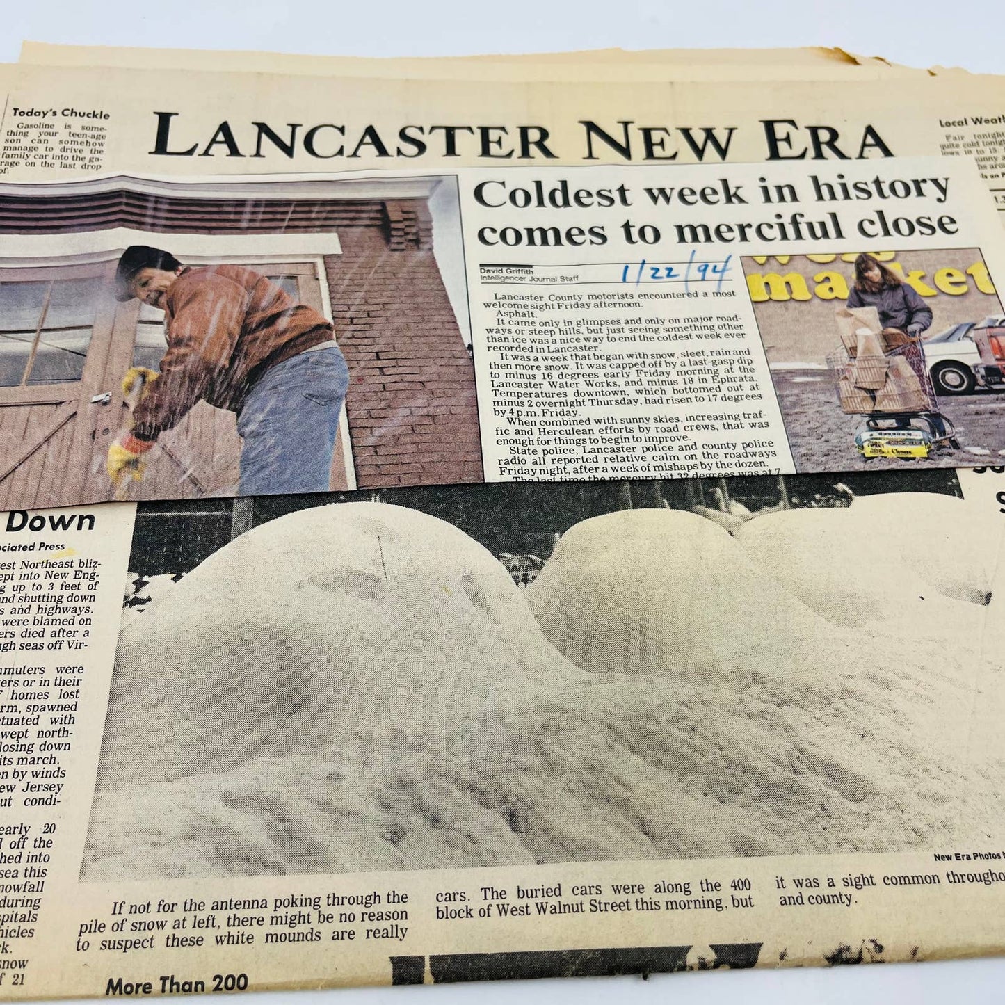 Vintage Lot of Newspapers Detailing Lancaster PA Blizzards 1983-1996 BA2