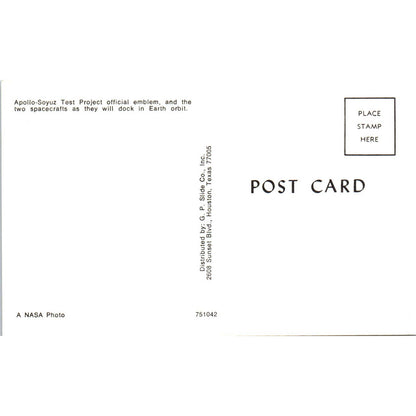 Apollo-Soyuz Test Project Official Emblem Original Postcard TK1-28