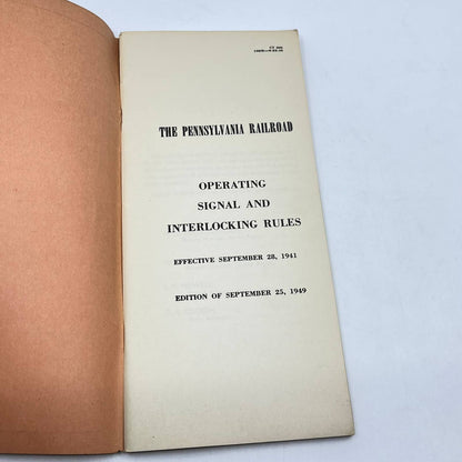 1949 Pennsylvania Railroad RR Book of Rules Signal & Interlocking Rules TF9