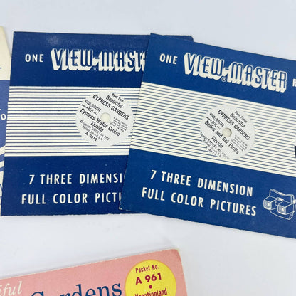 1958 Vacationland Series A 961 Cypress Gardens View Master Reels w/ Sleeve SD2