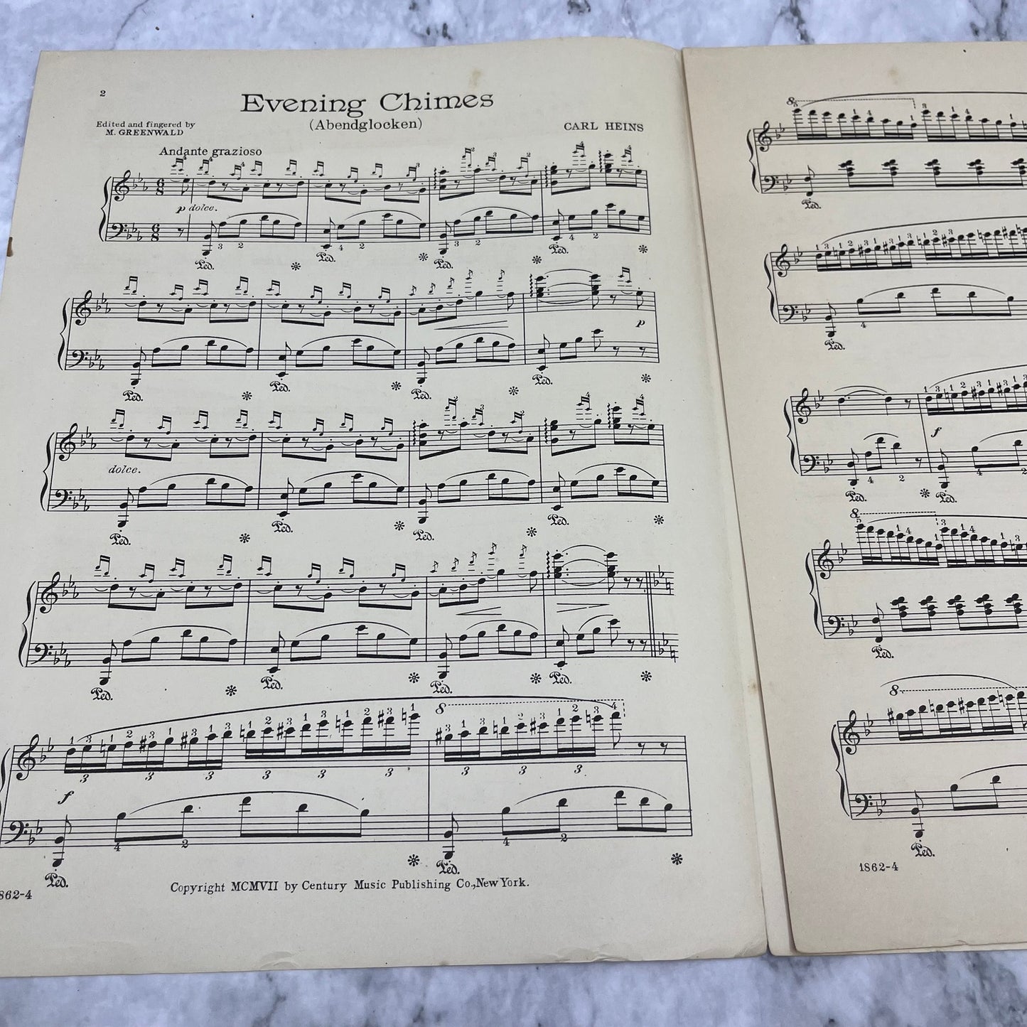 1907 Sheet Music - Evening Chimes - Abendglocken Heins No. 1862 V39-4