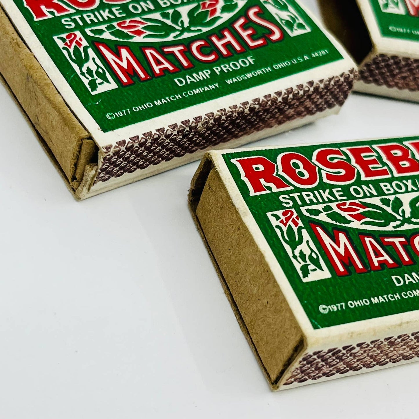 1977 Rosebud Matches Strike On Box Match Book Matchbox Lot of 5 SC4