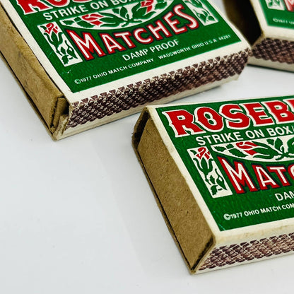 1977 Rosebud Matches Strike On Box Match Book Matchbox Lot of 5 SC4