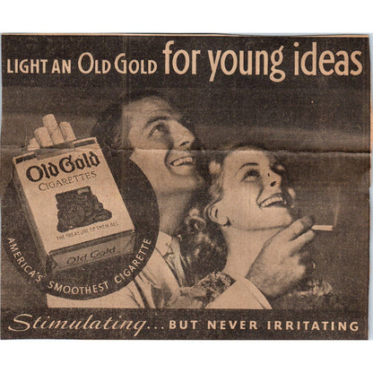 1935 Minneapolis Journal Newspaper Ad Old Gold for Young Ideas Cigarettes FL5-5