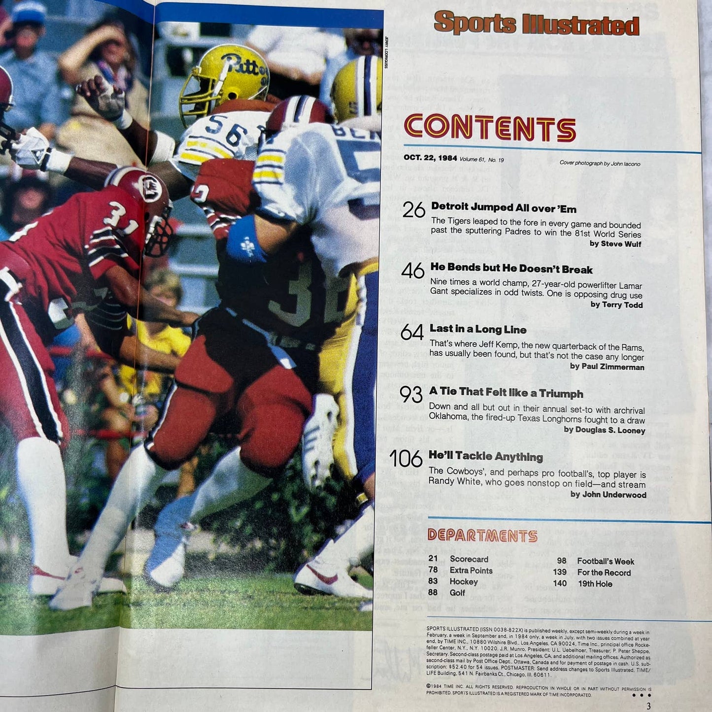 Sports Illustrated Alan Trammell Detroit Tigers Longhorns October 22 1984 TJ3