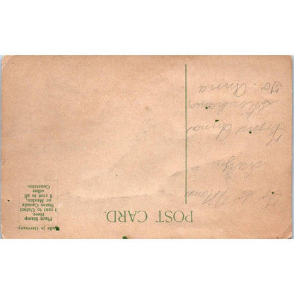 1911 Victorian Postcard Airbrushed Gold Shoe Best Wishes Embossed Floral SE4