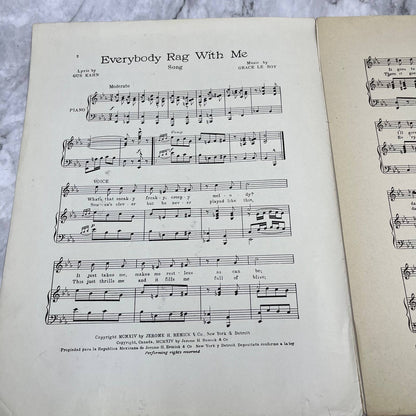 Sheet Music 1914 Everybody Rag With Me Al Jolson Dancing Around Ragtime TH1