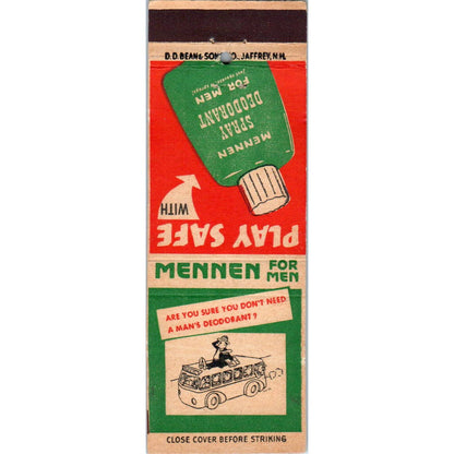 Mennen Spray Deodorant for Men Advertising Matchbook Cover SA1-M8