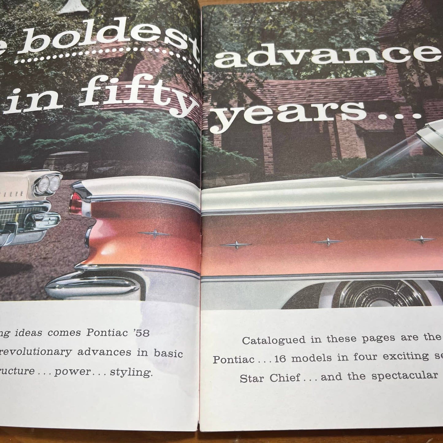 1958 Pontiac Full Color Deluxe Sales Brochure Bonneville Chieftain Super Star B4