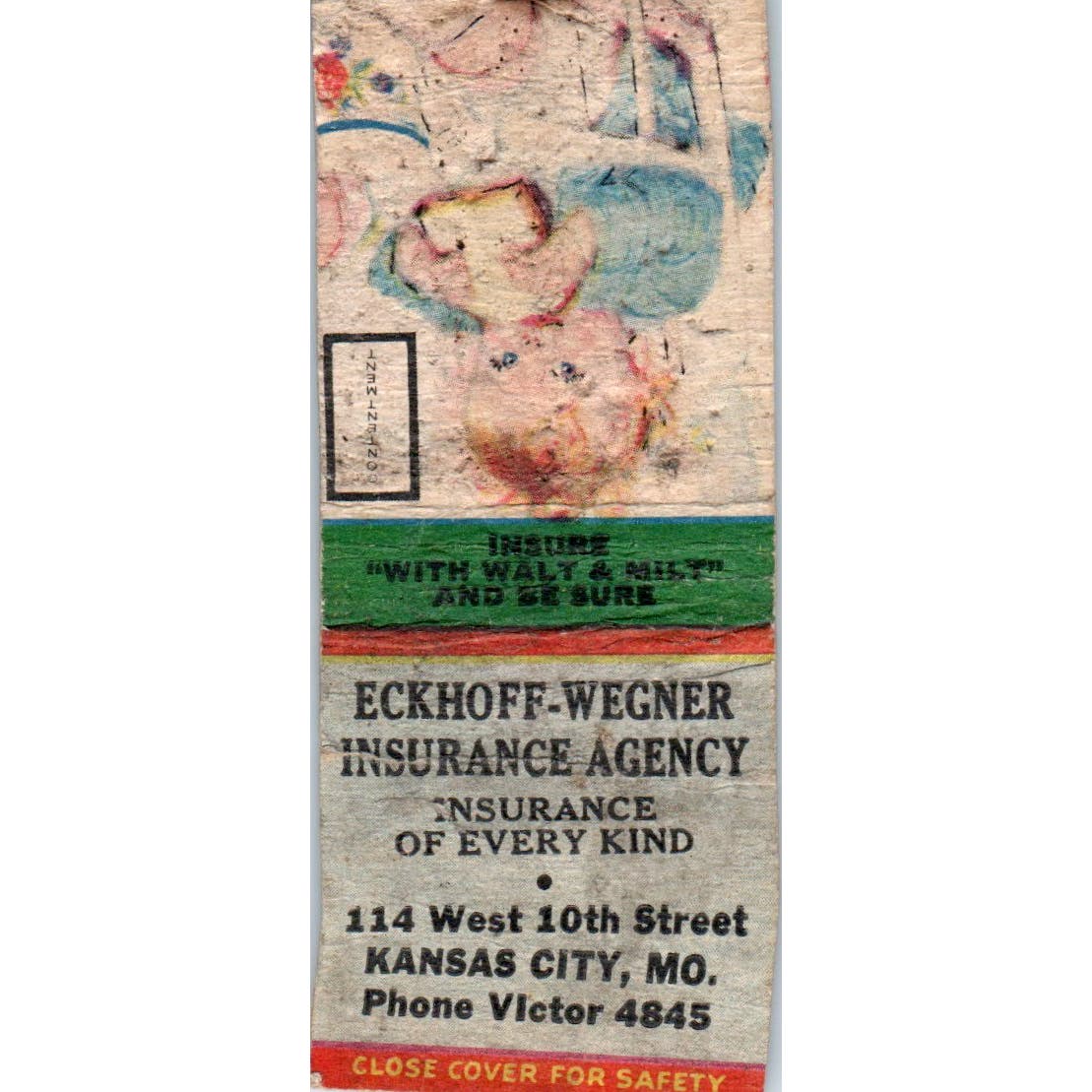 Eckhoff-Wegner Agency Kansas City Advertising Matchbook Cover SA9-M2