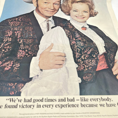 Vintage Roy Rogers & Dale Evans Poster Country Crossroads Victory in Christ TE4