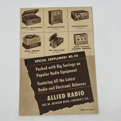 1948 Allied Radio Equipment Catalog Special Supplement Chicago IL TG6