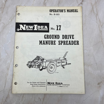 Vintage New Idea Operator's Manual No. 17 Ground Drive Manure Spreader TJ9