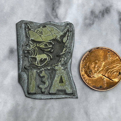 Vintage Printing Letterpress Printers Block Plate A&I Warthog SE835