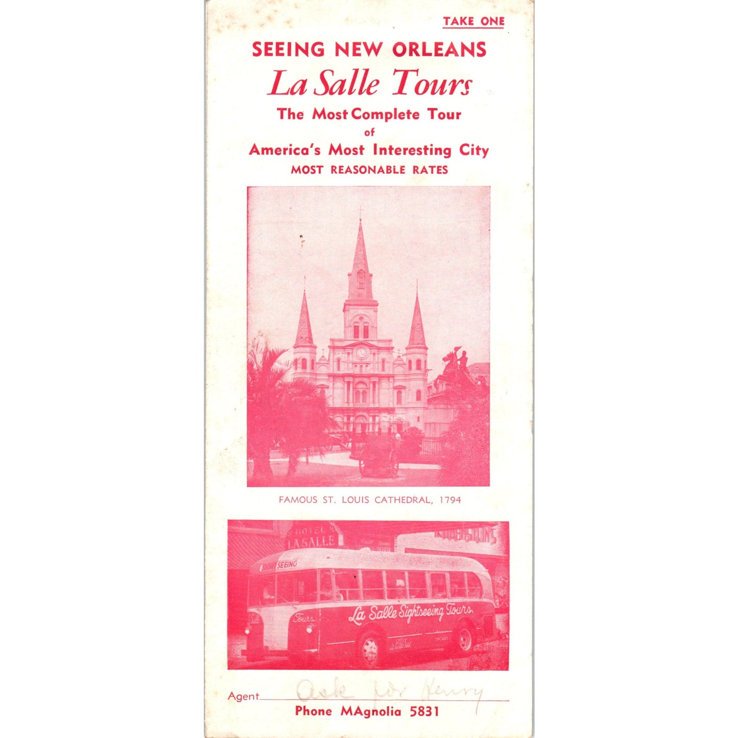 1950s Seeing New Orleans La Salle Tours Sightseeing Travel Brochure TH2-SF2