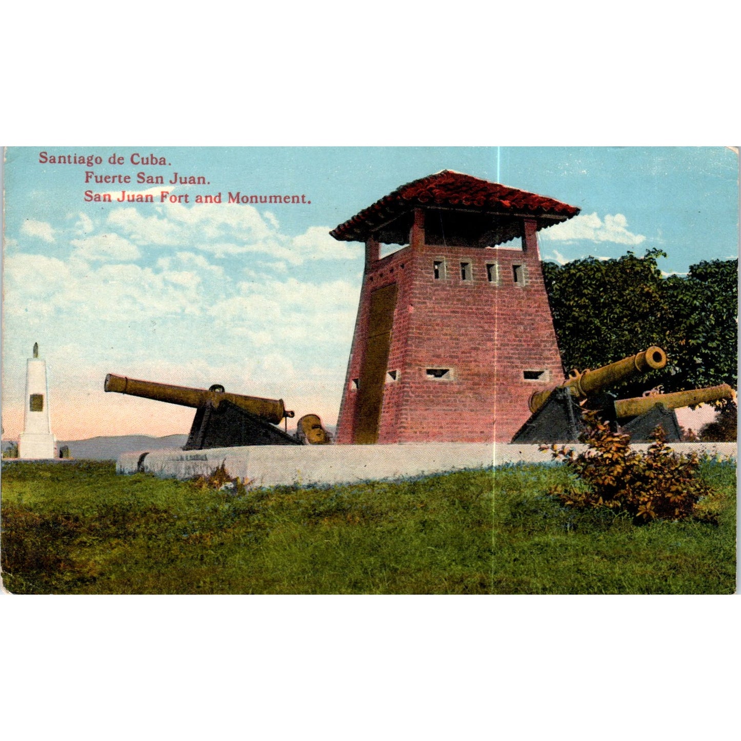 Santiago de Cuba San Juan Fort and Monument Original Postcard P3-1