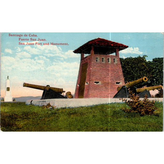 Santiago de Cuba San Juan Fort and Monument Original Postcard P3-1