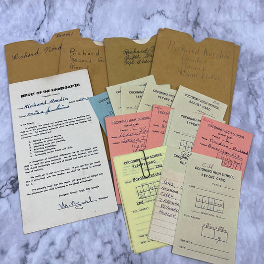 1958-71 Report Card Lot Richard Nordin in Mount Elden Coconino Flagstaff AZ EA4