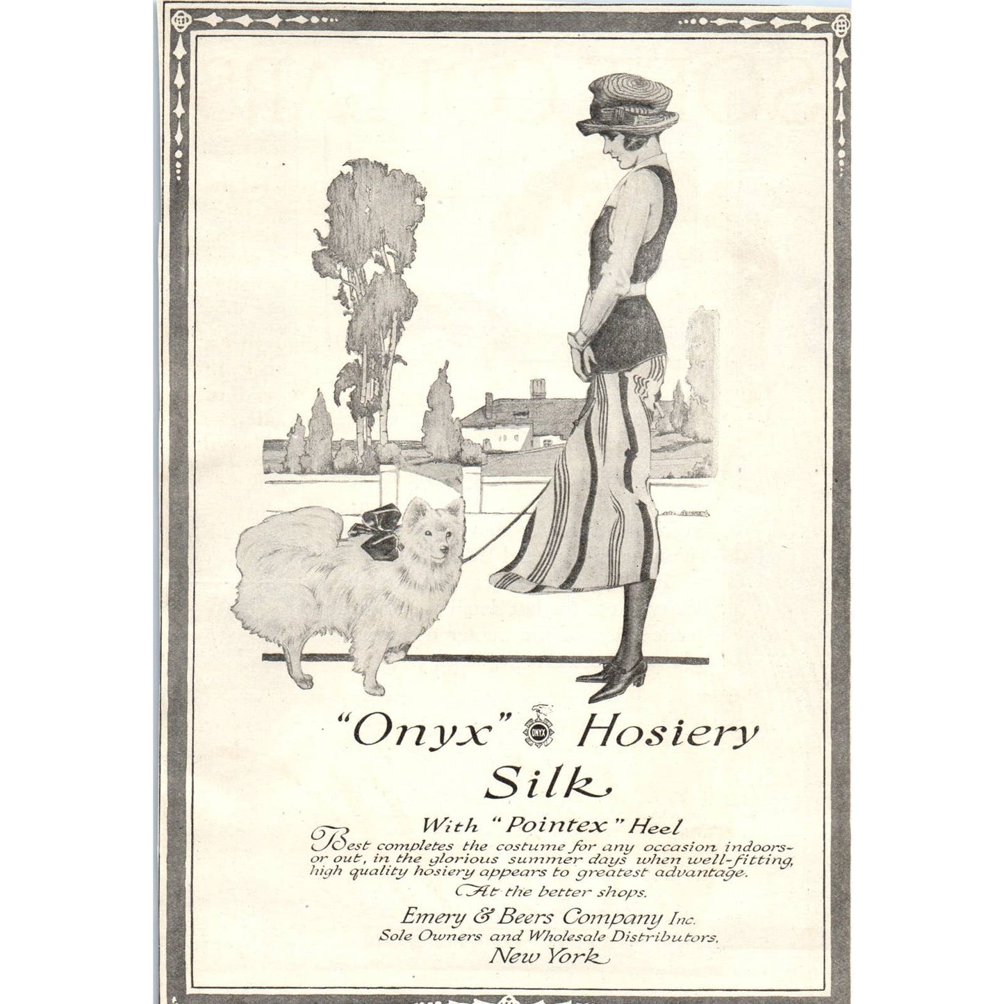 c1920 Harper's Magazine Ad - Emery & Beers Co Onyx Silk Hosiery NY TF6-1