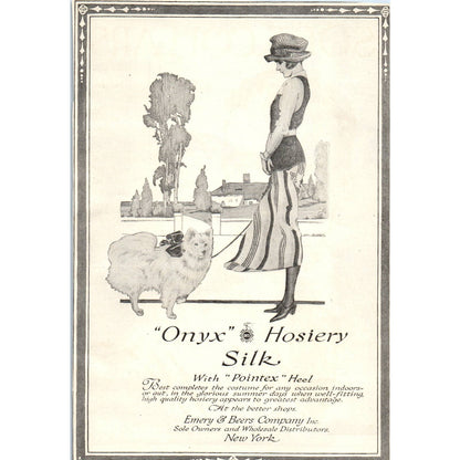 c1920 Harper's Magazine Ad - Emery & Beers Co Onyx Silk Hosiery NY TF6-1