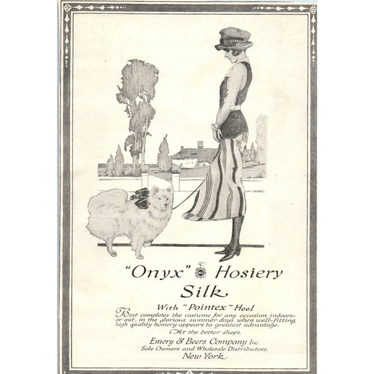c1920 Harper's Magazine Ad - Emery & Beers Co Onyx Silk Hosiery NY TF6-1
