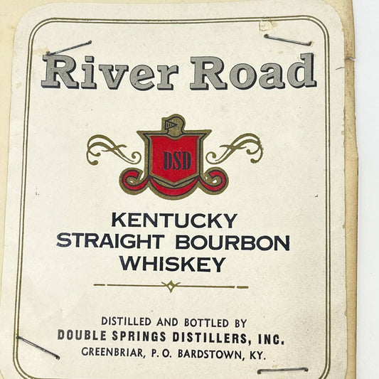 River Road Kentucky Whiskey Label Double Springs Distillers Greenbrier KY