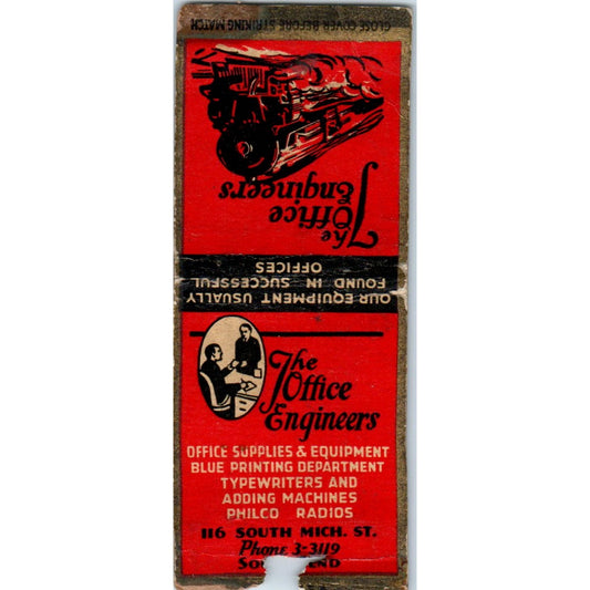 The Office Engineers South Bend Indiana Advertising Matchbook Cover MM9-10