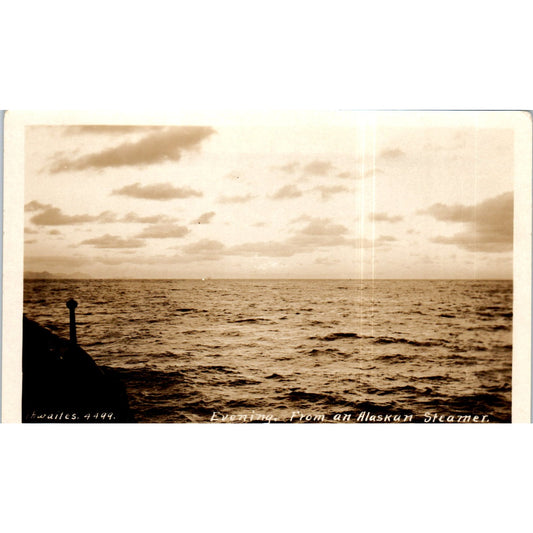 Evening from an Alaskan Steamer RPPC Original Postcard P2-7