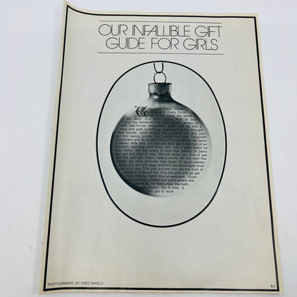 1972 “Our Infallible Gift Guide For Girls” Automotive Theme Mens Gifts BA1