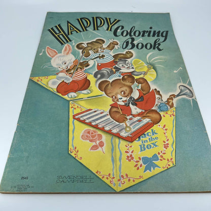 1946 Jumbo Happy Coloring Book Swendell Campbell Saalfield Akron Ohio TB4