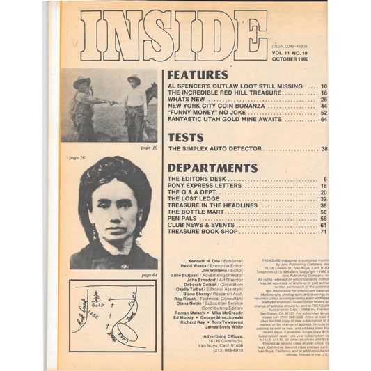 Treasure Magazine - Treasure Hunting Gold Mining Metal Detecting Oct 1980 M5