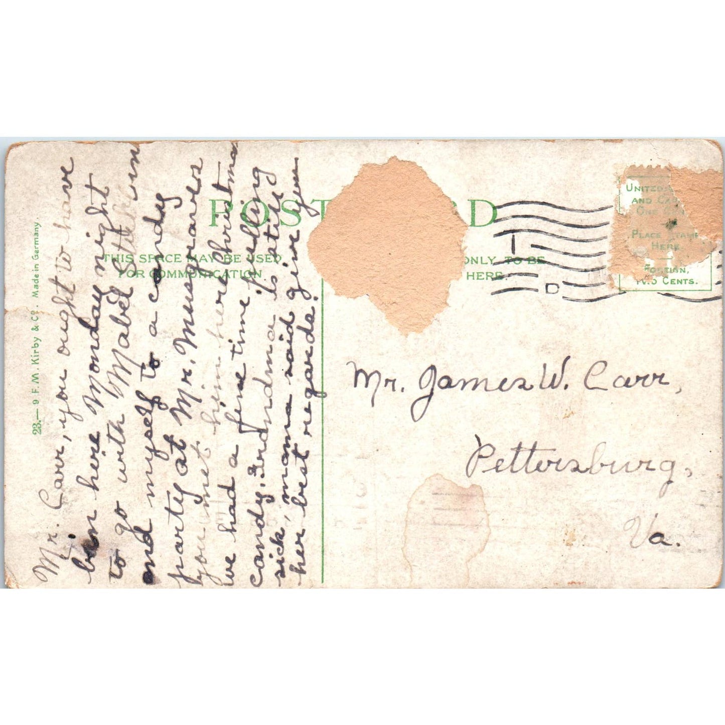 Main Building at Trinity College Durham NC Original Postcard TK1-22