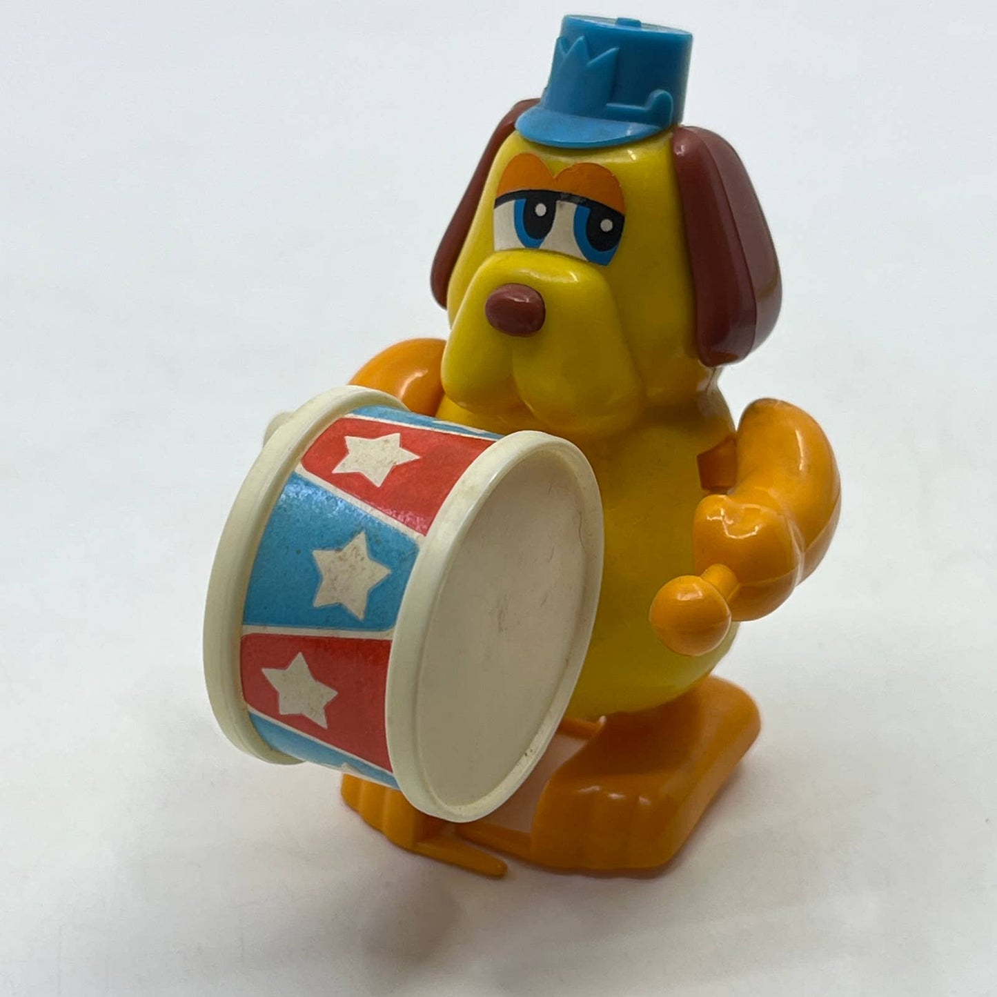 Vintage TOMY Marching Band Drum Cartoon Dog WindUp Figure WORKS TD2