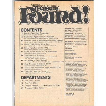 Treasure Found! Magazine - Treasure Hunting Metal Detecting Summer 1977 M3