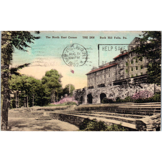 Vintage Postcard Northeast Corner THE INN Buck Hill Falls PA TD8-P2