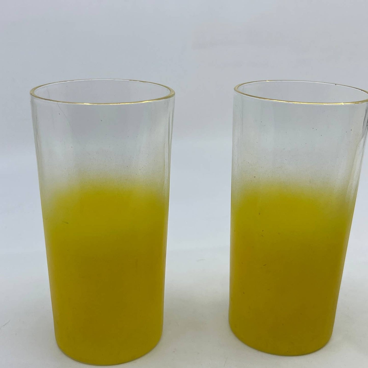 Vintage MCM Yellow Ombré Blendo Highball Tumbler Glasses Set of 5 TI1