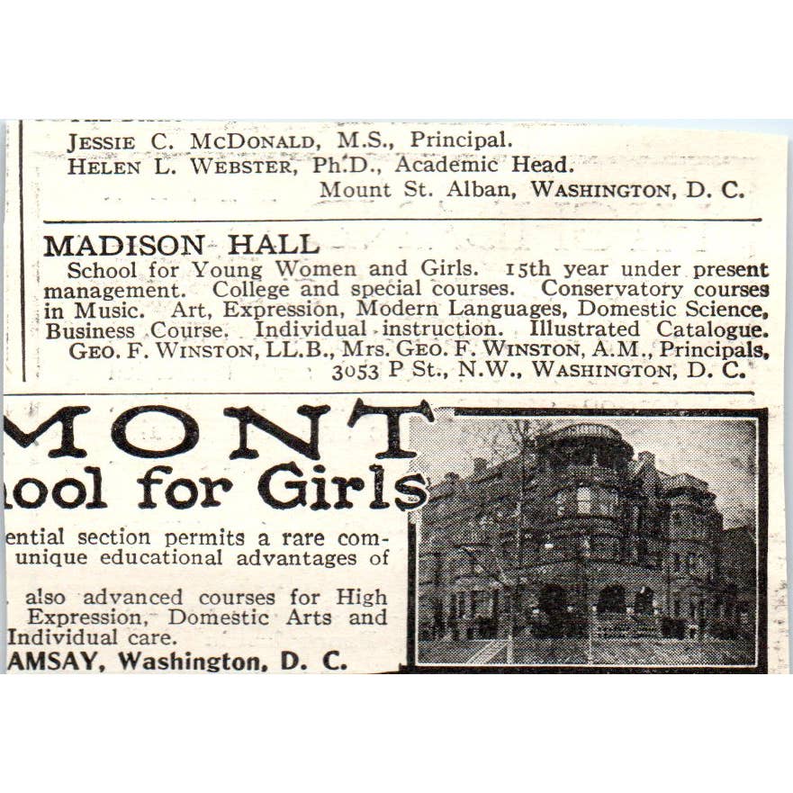 c1920 Harper's Ad - Highland Hall School Ellen C. Keates Hollidaysburg PA EA3-1