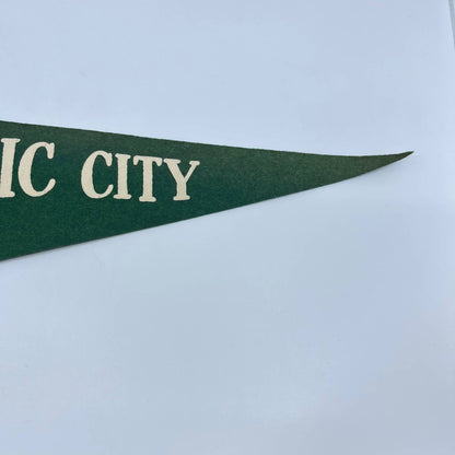 1940s Atlantic City NJ Convention Hall Green Souvenir Felt Pennant 25” TF5