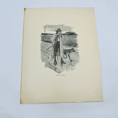 1880s Victorian Art Print Engraving Hugo L’homme Qui Rit URSUS AND HOMO