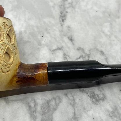 Vintage Straight Apple Lattice Block Estate Smoking Pipe TJ9-1